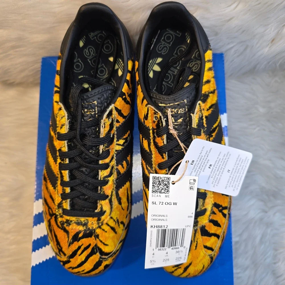 adidas SL 72 OG Women's 5.5 Tiger Print Cow Fur KH8812 NIB